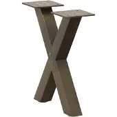 vidaXL Couchtischbeine X-Form 2 Stk. Naturstahl 30x(30-31) cm Stahl