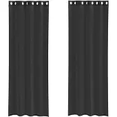 vidaXL Voile Vorhänge mit Ösen 2 Stk. Schwarz 140x300 cm