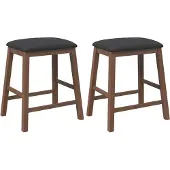 vidaXL Barstühle mit Kissen 2 Stk. Braun Massivholz Gummibaum