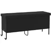 vidaXL Gartentruhe mit Rollen Schwarz 160x55x75 cm Poly Rattan