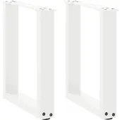 vidaXL Couchtischbeine U-Form 2 Stk. Weiß 28x(42-43) cm Stahl