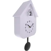 Nextime Moderne Pendelwanduhr in Olivgrün/Lavendel, Kunststoff, 21,5x41,5cm