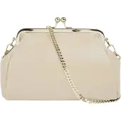 Cluty Abendtasche echt Leder, Made in Italy