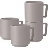 Berlinger Haus Design Tassen aus Steingut, 300ml, 4 Stück, taupe