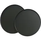 Décoris Tablett Metall 2er Set D35/30cm matt schwarz