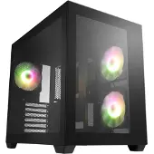 FSP CMT380, Midi Tower, PC, Schwarz, ATX, micro ATX, Mini-ITX, Glas, SPCC, Multi