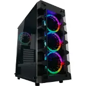 LC-Power Gaming 709B - Solar_System_X, Midi Tower, PC, Schwarz, ATX, micro ATX, Mini-ITX, Metall, Kunststoff, Gehärtetes Glas, Gaming