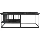En.casa Couchtisch 'Raukurg' mit einem Ablagefach 120 x 60 x 44 cm Marmoroptik, schwarz
