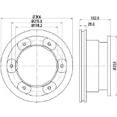 Hella Bremsscheibe 8dd355115551 306mm 28mm für IVECO