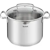 Tefal DUETTO+ G7197955, 6 l, Rund, Edelstahl, Edelstahl, Edelstahl, Keramik, Gas, Halogen, Induktion, Versiegelte Platte