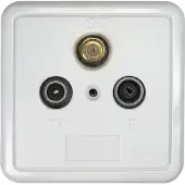 Axing SSD 2-10, SAT + TV + Radio, Weiß, 78 mm, 44 mm, 78 mm