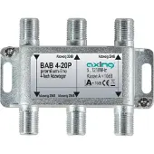 Axing BAB 4-20P, Kabelsplitter, 5 - 1218 MHz, Grau, A, 20 dB, F