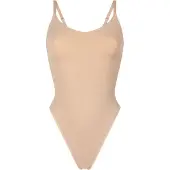 Hunkemoller Nahtlos betonender Body mit hohem Beinausschnitt Beige