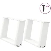 vidaXL Couchtischbeine U-Form 2 Stk. Weiß 40x(30-31) cm Stahl
