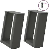 vidaXL Couchtischbeine U-Form 2 Stk. Anthrazit 30x(30-31) cm Stahl