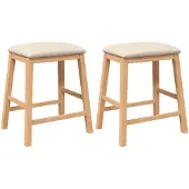vidaXL Barstühle mit Kissen 2 Stk. Massivholz Gummibaum