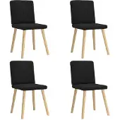 vidaXL Esszimmerstühle 4 Stk. Schwarz Stoff