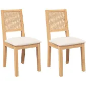 vidaXL Esszimmerstühle mit Kissen 2 Stk. Massivholz Gummibaum