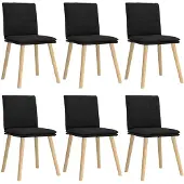 vidaXL Esszimmerstühle 6 Stk. Schwarz Stoff