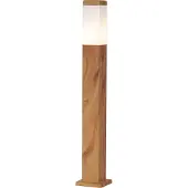 QAZQA Moderne Außenstehleuchte Stahl mit Holzprint 80cm IP44 - Malois