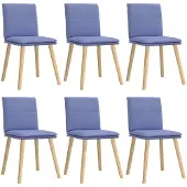 vidaXL Esszimmerstühle 6 Stk. Jeansblau Stoff