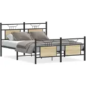 vidaXL Bettgestell ohne Matratze Sonoma-Eiche 140x190 cm Holzwerkstoff