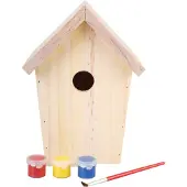 Esschert Design Bastler-Nistkasten, 3 Farben, Pinsel, 14,8 x 11,7 x 20 cm