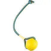 Starmark Swing & Fling Durafoam Fetch Ball On A Rope Gelb M