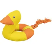 Trixie Schwimmspielzeug Aqua Toy Ente am Seil, 20 cm, Gelb/Orange