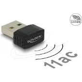 DeLOCK USB 2.0 Dual Band WLAN ac/a/b/g/n Nano Stick - Netzwerkadapter - USB 2.0 - Wi-Fi 5 - Schwarz