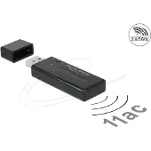 DeLOCK 12463, Kabellos, USB, WLAN, Wi-Fi 5 (802.11ac), 867 Mbit/s, Schwarz