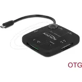 DeLOCK 65529, MicroSD (TransFlash), MicroSDHC, MicroSDXC, MMC, MMCmicro, MS Duo, MS Micro (M2), MS PRO, MS PRO..., Schwarz, USB 2.0, USB, 66 x 242 x 16 mm