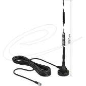 DeLOCK 12427, 5 dBi, 0.7 - 0.96, 1.71 - 2.69 GHz, 50 Ohm, Omnidirektionale Antenne, SMA, Männlich