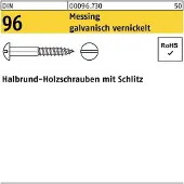 Hörger & Geßler Holzschraube DIN 96 Halbrundkopf Schlitz 4 x 16 Messing galvanisch vernickelt