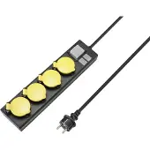 Sygonix RF-4737806 Steckdosenleiste mit Schalter Schwarz, Gelb Schutzkontakt 1 St.