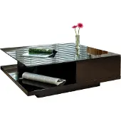 SalesFever Couchtisch quadratisch | zwei Schubladen | MDF-Holz | B 100 x T 100 x H 36 cm | schwarz
