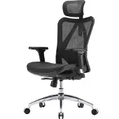 Sihoo Profi Bürostuhl M57-M015 Ergonomischer Schreibtischstuhl mit Armlehnen (höhenverstellbar) Netzstoff Schwarz Drehstuhl für Büro, Zuhause
