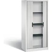 C+P Rollladenschrank Omnispace, 4 OH, abschließbar, B 800 x T 420 x H 1660 mm, Stahl/Kunststoff, lichtgrau
