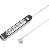 Sygonix SY-4755368 Steckdosenleiste mit Schalter Weiß, Grau Schutzkontakt 1 St.