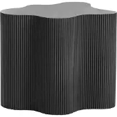 Beliani Beistelltisch Schwarz MDF Unregelmäßiges geriffeltes Design Basis 40 x 50 cm Modernes Design Wohnzimmer