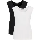 Goldner Doppelpack aus weichem Viskose-Jersey in schwarz / weiß | Gr.: 46
