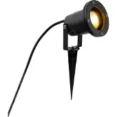 QAZQA - Modern Gartenstrahler schwarz inkl. Kabel und Stecker 200 cm IP65 - Basic I Außenbeleuchtung - Aluminium Rund - LED geeignet GU10