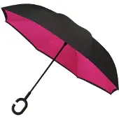 Impliva Regenschirm Inside Out Handöffnung 107 cm rosa/schwarz