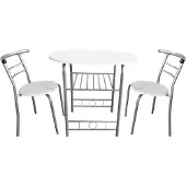 HTI Tischgruppe Merit für 2 Personen, Tisch 80x74x53 cm, Stuhl 35x74x35 cm