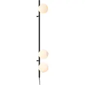 QAZQA Design Wandleuchte Schwarz mit Mattglas 3-flammig - Vertical