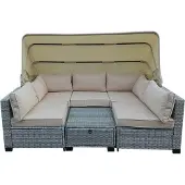 HTI Loungemöbel Grau/Beige 6-teiliges Set