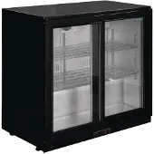 Polar Rückbuffetkühlschrank zwei Schiebetüren Serie G schwarz 208L | - GL003