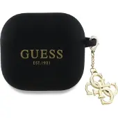 GUESS Schutzhülle für AirPods 4, Silicone 4G Charm Case, Schwarz