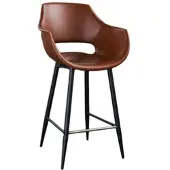 KAWOLA Thekenhocker ZAJA Barstuhl Sitzhöhe 65 cm Kunstleder cognac