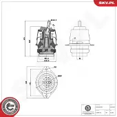 ESEN SKV Motorlager Hydrolager Rechts Links für VW Touareg (7LA, 7L6, 7L7) 75SKV068
